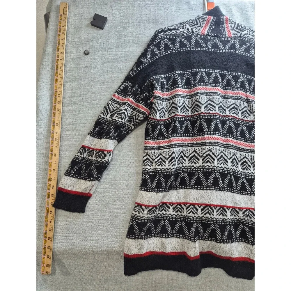 Merona Cardigan Sweater Womens XL Multicolor Striped Tight Knit Open Front